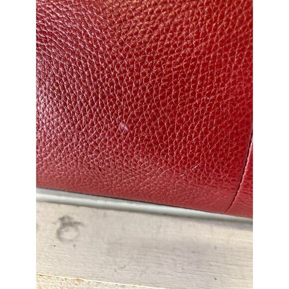 COACH 35775, LARGE RED PEBBLED LEATHER CROSSBODY BAG - Picture 5 of 16